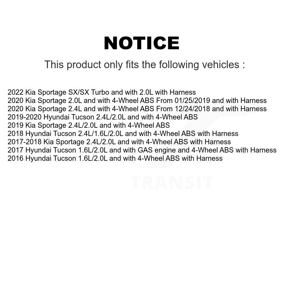 Kit de roulement de moyeu de roue avant et capteur ABS, pour Hyundai Tucson Kia Sportage