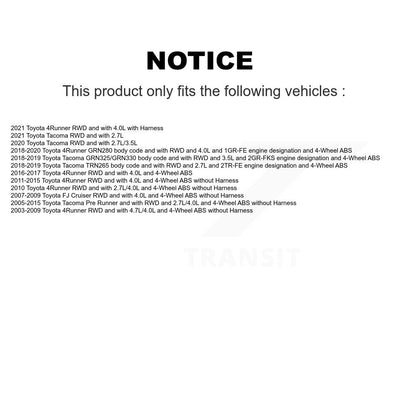 Kit de roulement de moyeu de roue avant et capteur ABS, pour Toyota Tacoma 4Runner FJ Cruiser