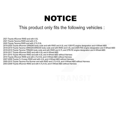 Kit de roulement de moyeu de roue avant et capteur ABS, pour Toyota Tacoma 4Runner FJ Cruiser