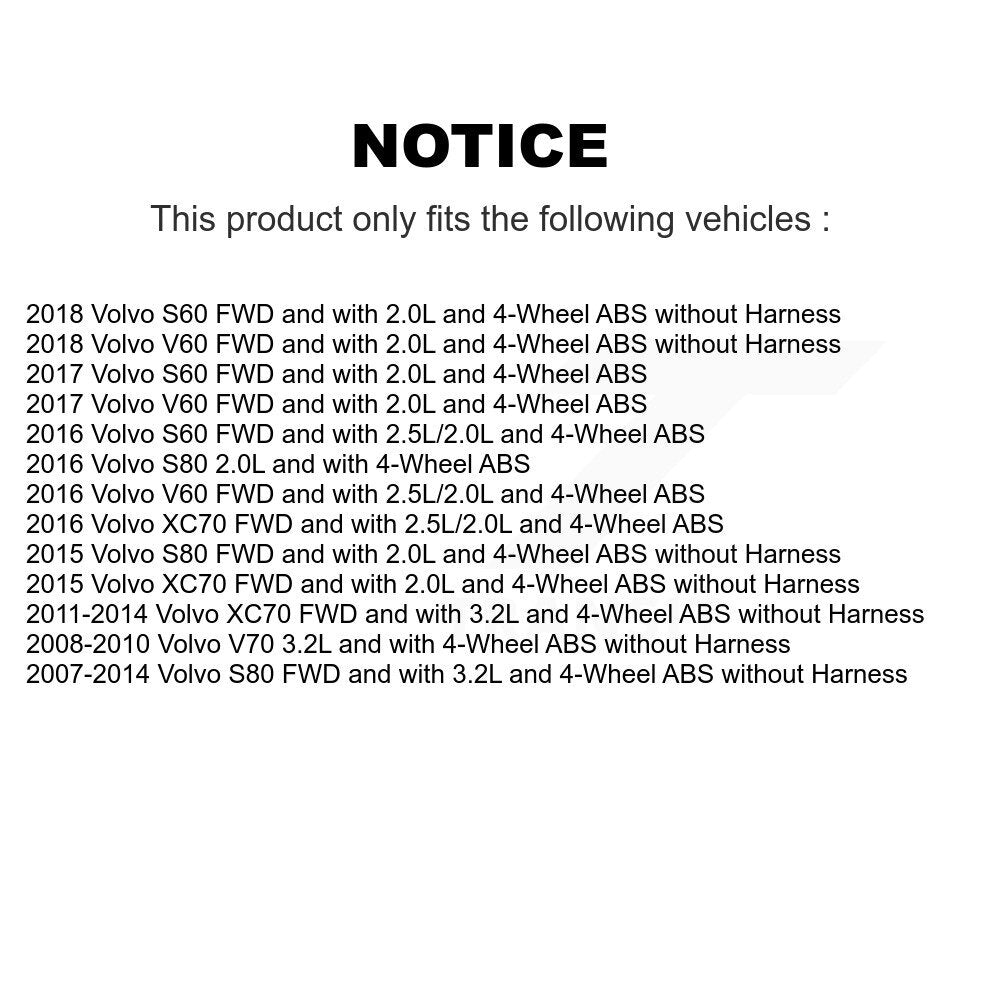 Kit de roulement de moyeu de roue arrière et capteur ABS, pour Volvo XC70 S80 S60 V60 V70