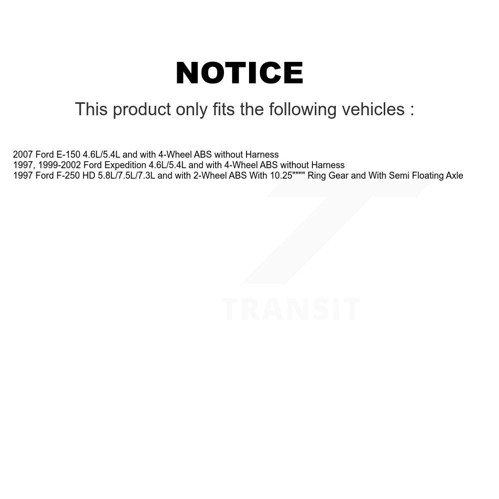 Kit de roulement de roue arrière et capteur ABS pour Ford F-250 HD Expedition E-150