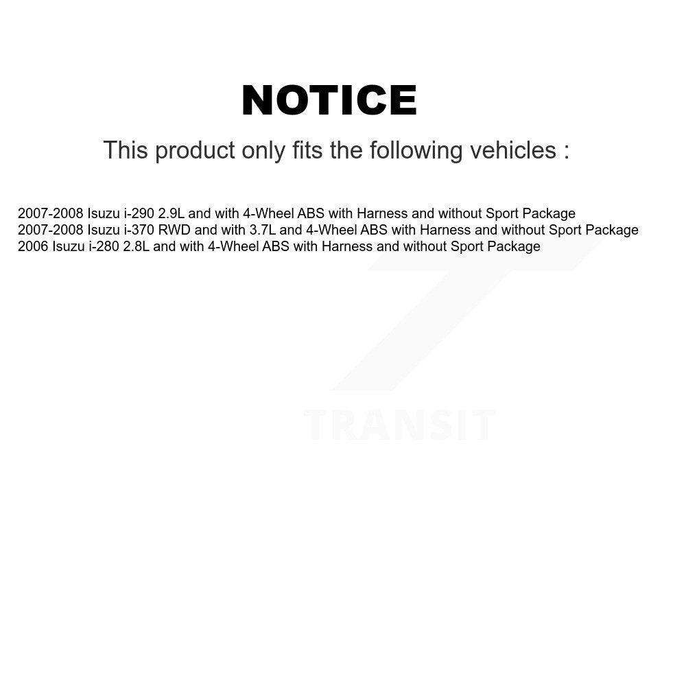 Kit de roulement de roue arrière et capteur ABS pour Isuzu i-280 i-290 i-370 K7S-103408