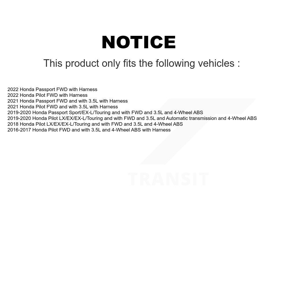 Kit de roulement de moyeu de roue arrière et de capteur ABS pour Honda Pilot Passport K7S-103415