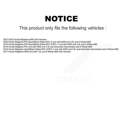 Kit de roulement de moyeu de roue arrière et capteur ABS pour Honda Ridgeline K7S-103419