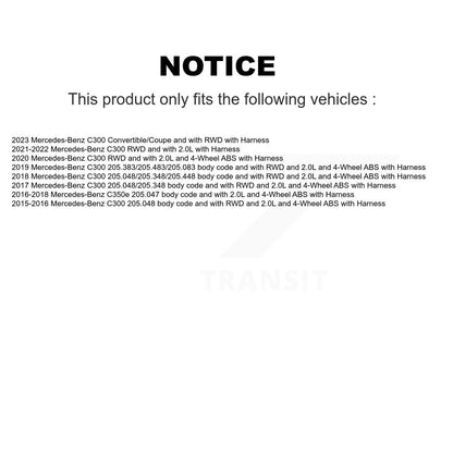 Kit de capteur ABS de roulement de moyeu de roue avant, pour Mercedes-Benz C300 C350e avec harnais