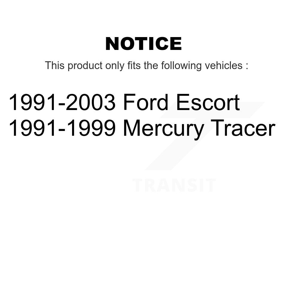 Kit de roulement de roue avant et d'extrémité de biellette de direction pour Ford Escort Mercury Tracer