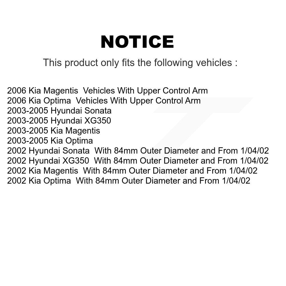 Kit d'extrémité de biellette de roulement de roue avant, pour Hyundai Sonata Kia Optima XG350 Magenti