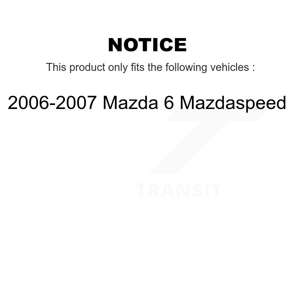 Kit de roulement de roue avant et d'extrémité de biellette de direction pour Mazda 6 Mazdaspeed 2006-2007
