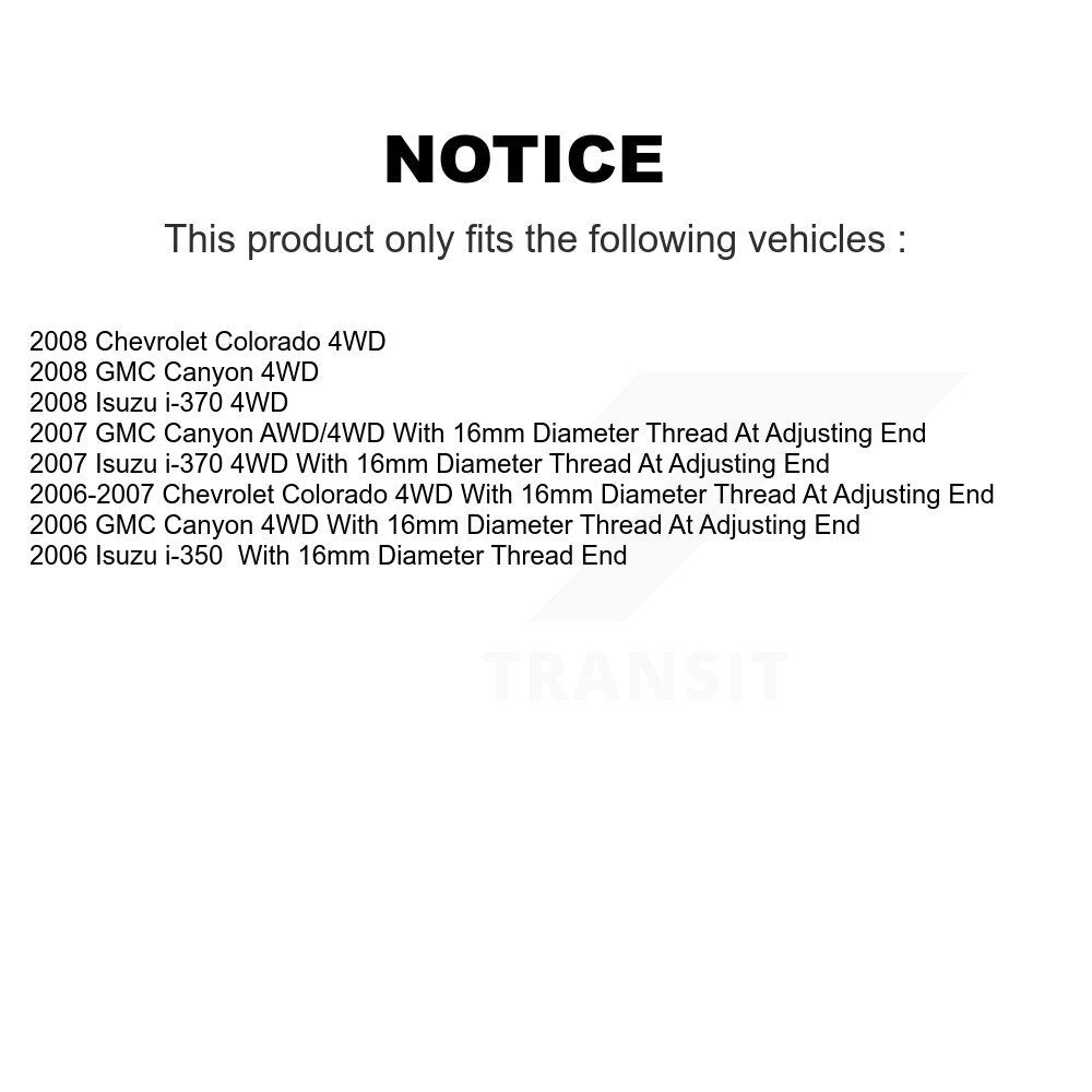 Kit de roulement de roue avant et d'extrémité de biellette de direction, pour Chevrolet Colorado GMC Canyon Isuzu