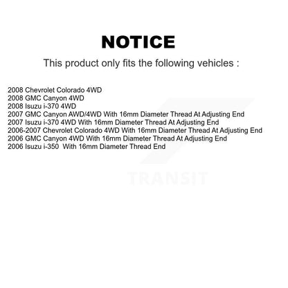 Kit de roulement de roue avant et d'extrémité de biellette de direction, pour Chevrolet Colorado GMC Canyon Isuzu