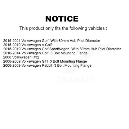 Kit de roulement de roue avant et d'extrémité de biellette de direction, pour Volkswagen Golf SportWagen Rabbit GTI