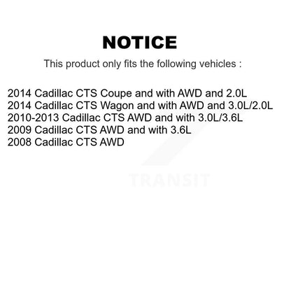 Kit de roulement de roue avant et d'extrémité de biellette de direction pour Cadillac CTS K7T-100377