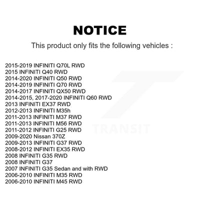 Kit de roulement de roue avant et d'extrémité de biellette de direction, pour INFINITI Q50 G37 QX50 EX35 Nissan 370