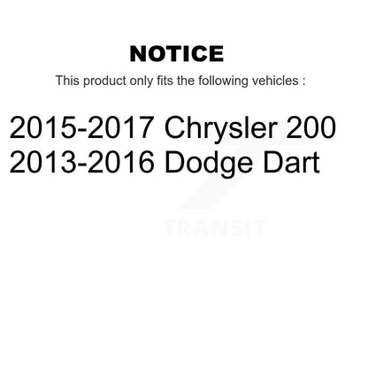 Kit de roulement de roue avant et d'extrémité de biellette de direction pour Chrysler 200 Dodge Dart K7T-100409