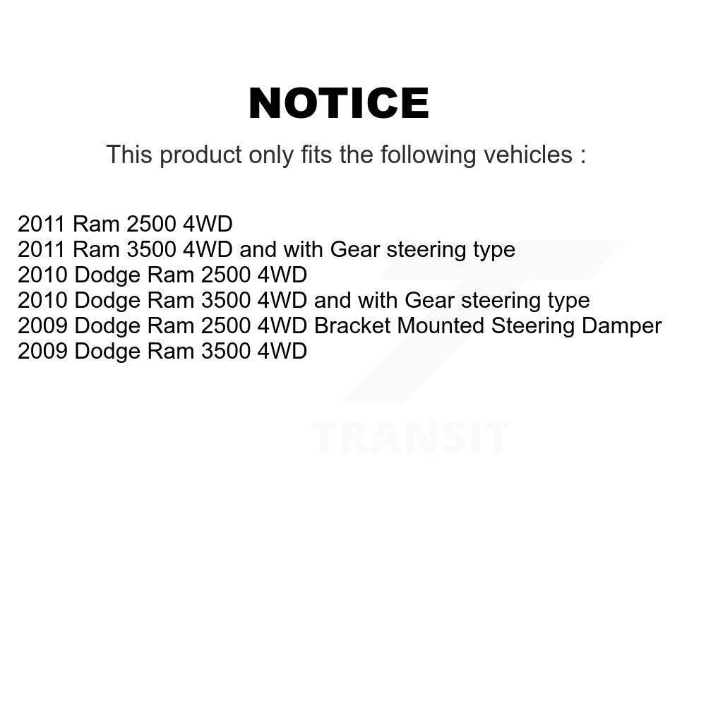 Kit de roulement de roue avant et d'extrémité de biellette de direction pour Dodge Ram 2500 3500 K7T-100447