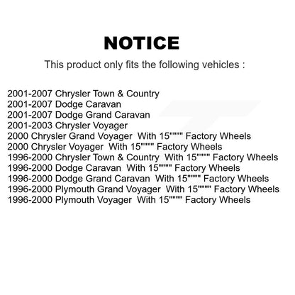 Ensemble de roulement de moyeu avant et Kit de liaison pour Dodge Grand Caravan Chrysler Town &