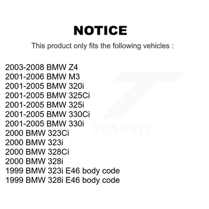 Ensemble de roulement de moyeu avant et Kit de liaison pour BMW Z4 330Ci 325i 325Ci M3 320i 330