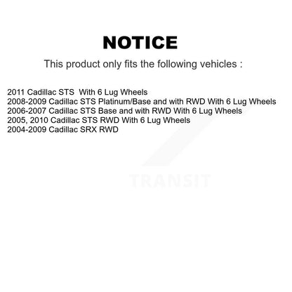Ensemble de roulement de moyeu avant et Kit de liaison pour Cadillac SRX STS K7T-100521