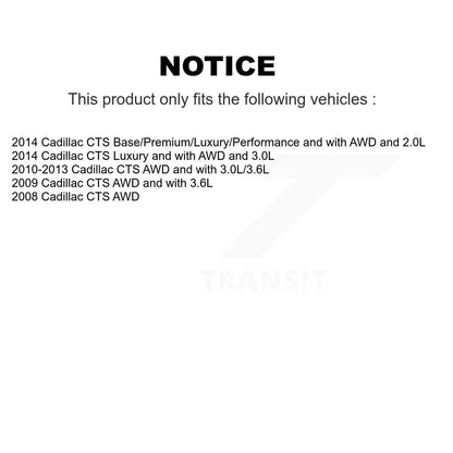 Ensemble de roulement de moyeu avant et kit de liaison pour Cadillac CTS K7T-100583