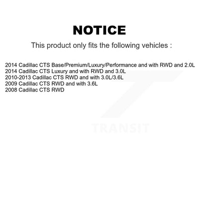 Ensemble de roulement de moyeu avant et kit de liaison pour Cadillac CTS K7T-100584