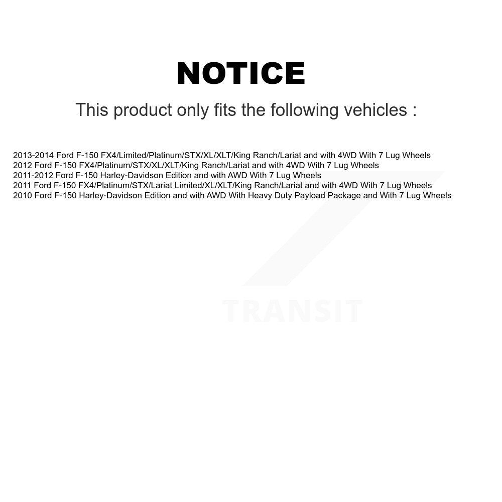 Ensemble de roulement de moyeu avant et kit de liaison pour Ford F-150 K7T-100603