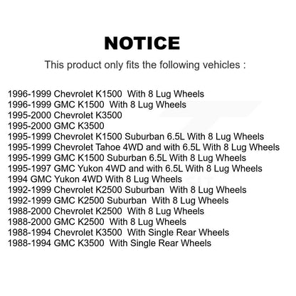 Kit d'assemblage et de liaison de roulement de moyeu avant, pour Chevrolet GMC K1500 K2500 K3500 Tahoe