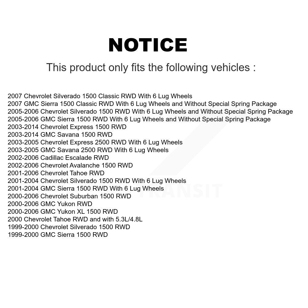 Kit d'assemblage et de liaison de roulement de moyeu avant, pour Chevrolet GMC Silverado 1500 Sierra X