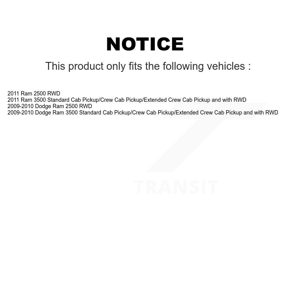 Ensemble de roulement de moyeu avant et Kit de liaison pour Dodge Ram 2500 3500 K7T-100726