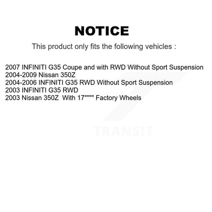 Ensemble de roulement de moyeu avant et Kit de liaison pour INFINITI G35 Nissan 350Z K7T-100774