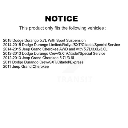 Ensemble de roulement de moyeu avant et Kit de liaison pour Jeep Grand Cherokee Dodge Durango