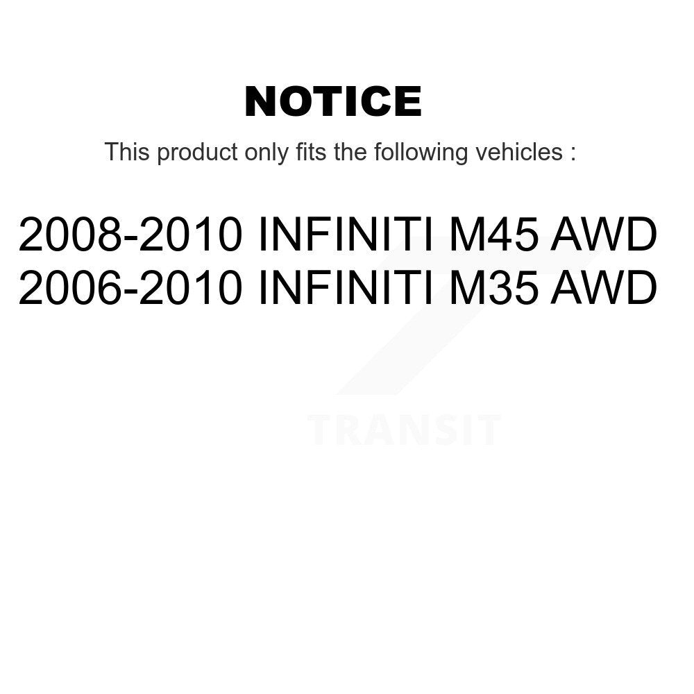 Ensemble de roulement de moyeu avant et Kit de liaison pour INFINITI M35 M45 AWD K7T-100797
