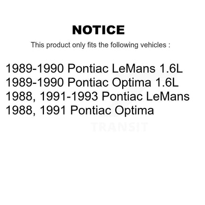 Kit de roulement de roue avant et de liaison de suspension pour Pontiac LeMans Optima K7T-10102
