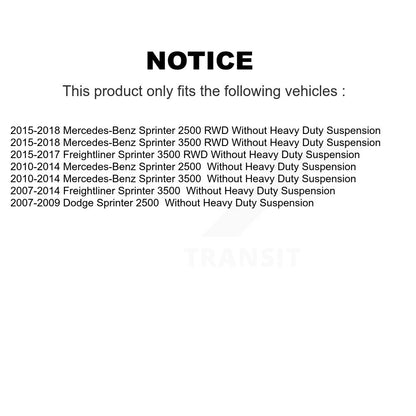 Kit de roulement de roue avant et d'extrémité de biellette de direction, pour Mercedes-Benz Sprinter 2500 3500 Dodge