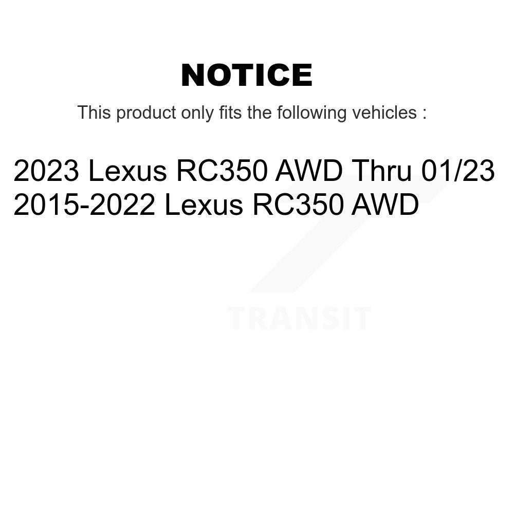 Kit de roulement de moyeu avant droit, rotule inférieure et barre stabilisatrice pour Lexus RC350 AW