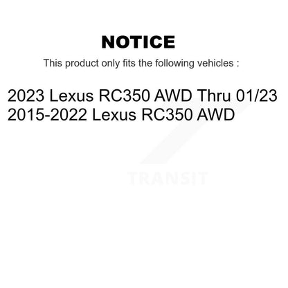 Kit de roulement de moyeu avant gauche, rotule inférieure et barre stabilisatrice pour Lexus RC350 AWD