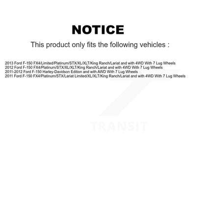 Kit de liaison de bras de commande inférieur, roulement avant droit, pour Ford F-150 avec 7 roues à écrous