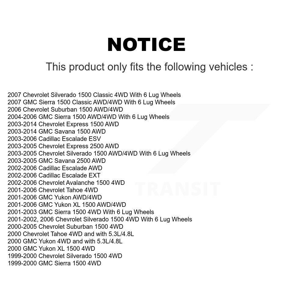 Kit de liaison de bras de commande inférieur, roulement avant droit, pour Chevrolet GMC Silverado 1500