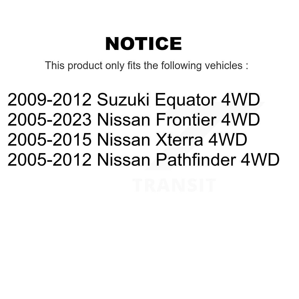 Kit de liaison de bras de commande inférieur, roulement avant gauche, pour Nissan Frontier Pathfinder 4W