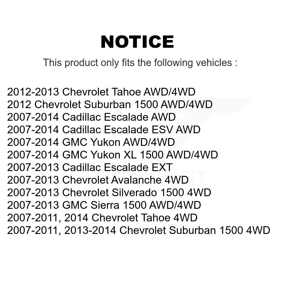 Kit de bras de commande inférieur et de liaison, roulement avant gauche, pour Chevrolet GMC Sierra 1500 X