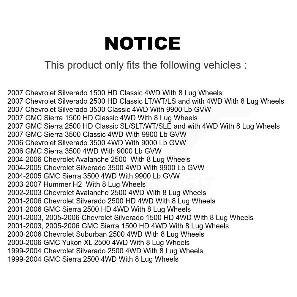 Kit de liaison de rotule inférieure de roulement avant, pour GMC Chevrolet Sierra 2500 HD 3500 H