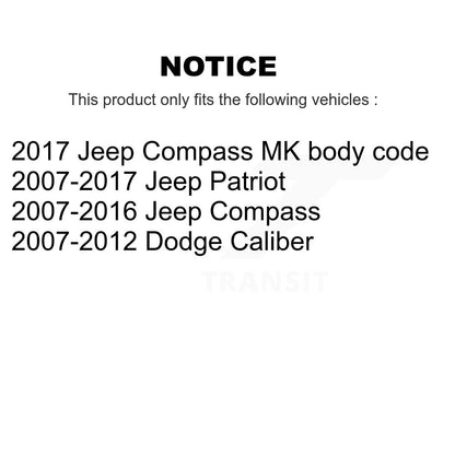 Kit de bras de commande inférieur et de liaison, roulement avant droit, pour Jeep Patriot Compass Dodge