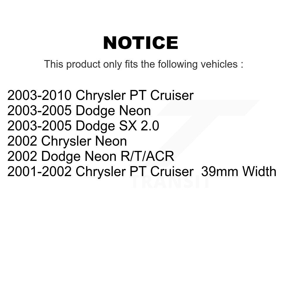 Kit de rotule inférieure et de liaison, roulement avant, pour Chrysler PT Cruiser Neon Dodge SX