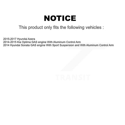 Kit de liaison de biellette de direction de bras inférieur de roulement avant gauche (5 pièces) pour Kia Optima Hyundai Azer