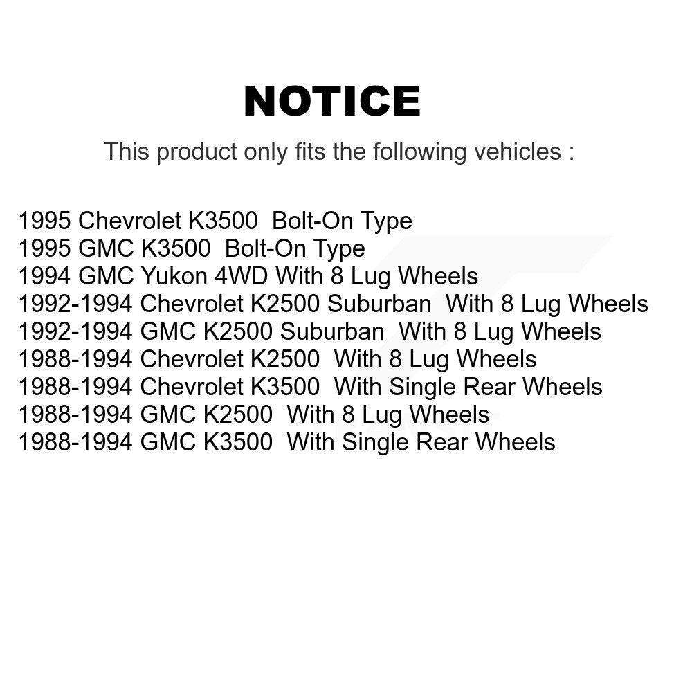Kit de biellette et de liaison de rotule inférieure de roulement avant (5 pièces) pour K2500 Chevrolet GMC