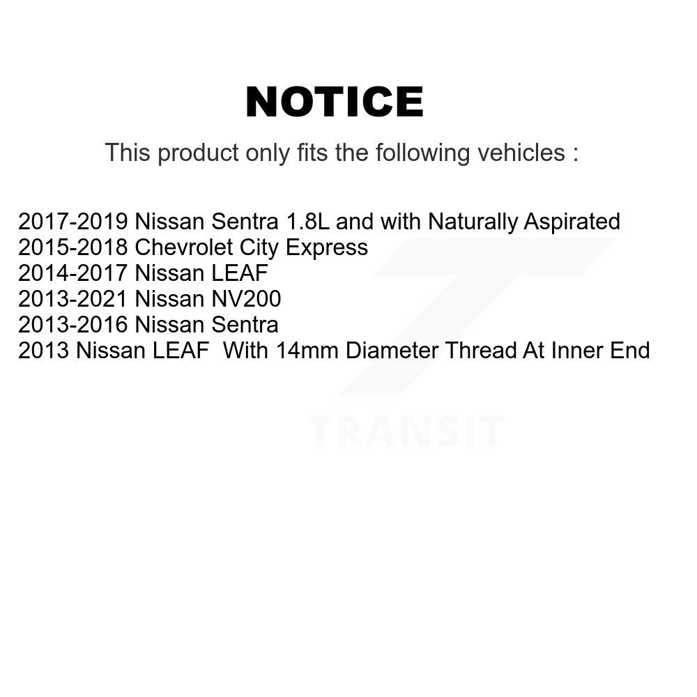 Kit de biellette et de liaison de rotule inférieure de roulement avant droit (5 pièces) pour Nissan Sentra