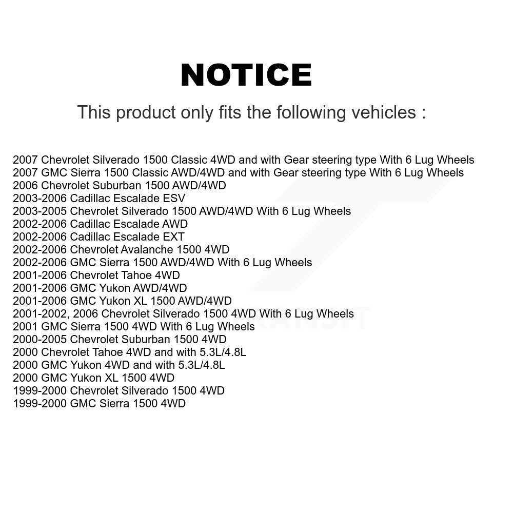 Kit de liaison de biellette de direction extérieure, roulement avant, rotule inférieure, pour Chevrolet GMC 1500 XL