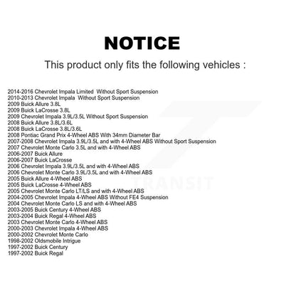 Kit de liaison de biellette de direction extérieure, roulement avant inférieur, rotule extérieure, pour Chevrolet Impala Buic