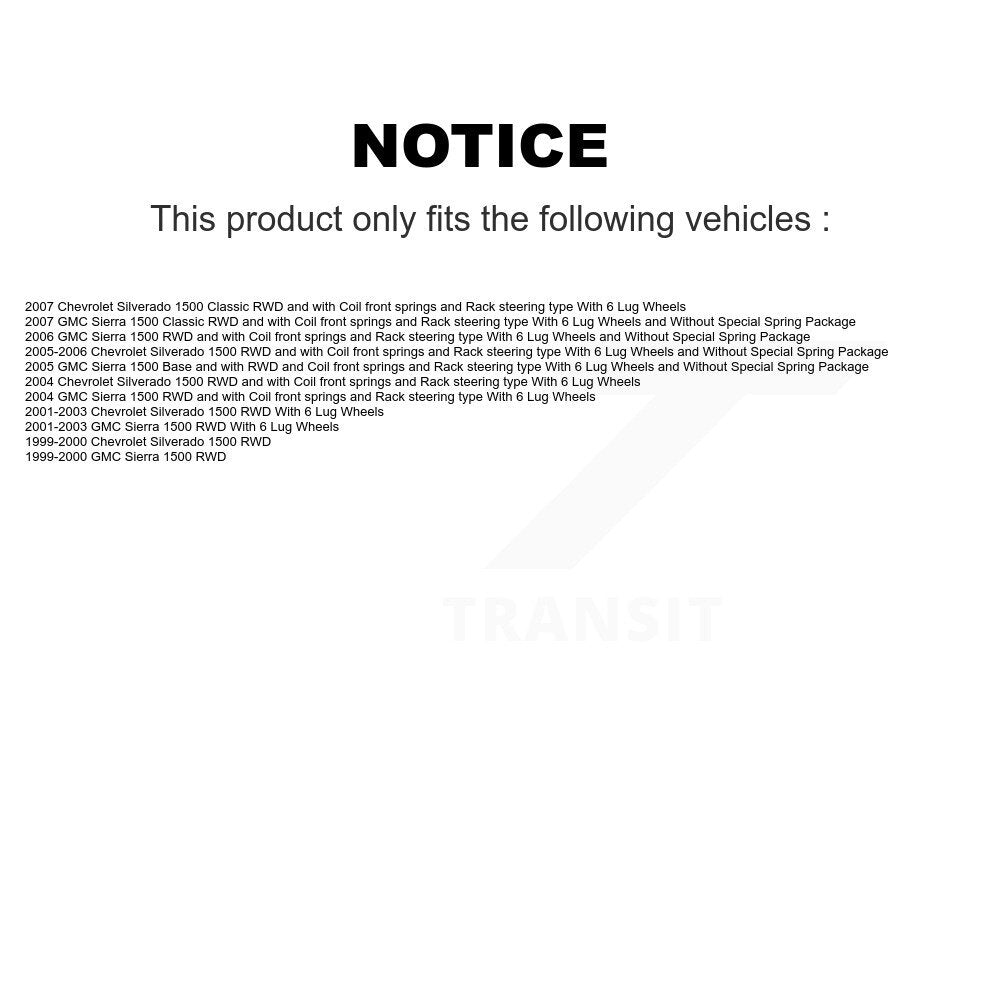 Kit de biellette et de liaison de rotule inférieure de roulement avant, pour Chevrolet Silverado