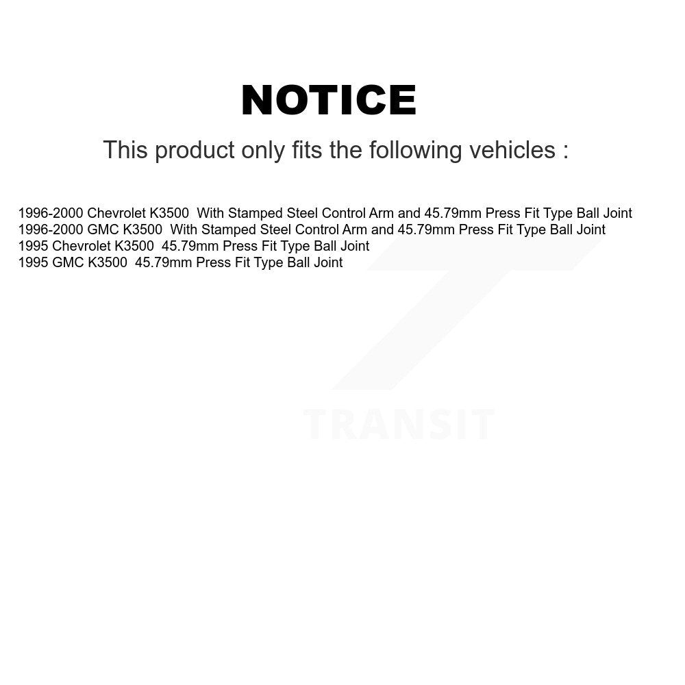 Kit de rotule inférieure supérieure et de barre stabilisatrice, roulement avant, pour Chevrolet GM K3500