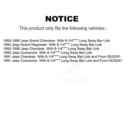Kit de rotule et de liaison supérieure et inférieure, roulement avant, pour Jeep Cherokee Grand Comanch